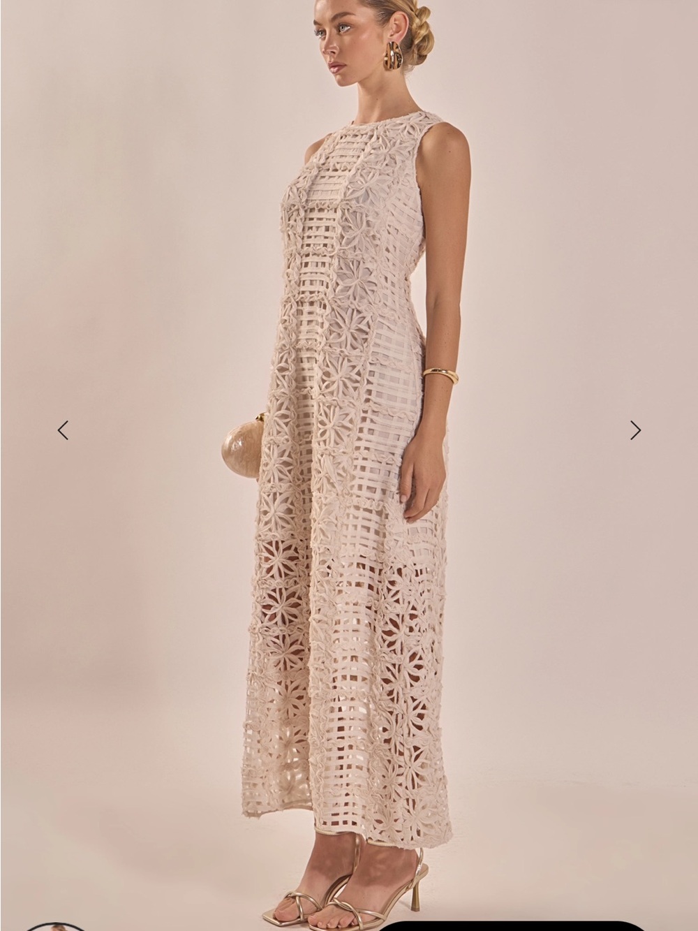 Endless Rose Crochet Midi Dress in Cream - Picture 7 of 7